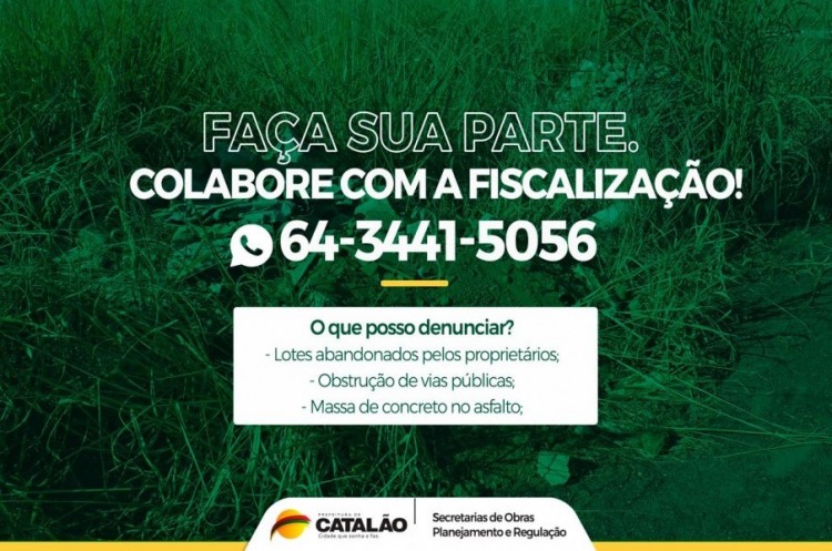 Secretarias de Obras, Planejamento e Regulação disponibilizam WhatsApp para denúncias