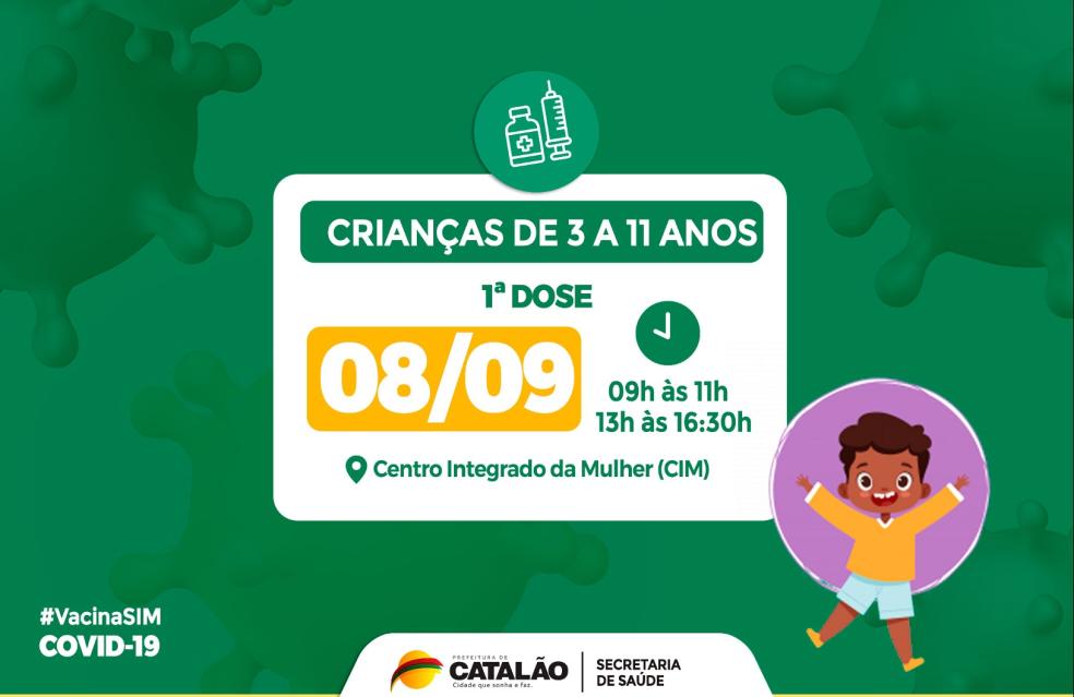 Saúde convoca crianças de 3 a 11 anos para receberem a vacina pediátrica