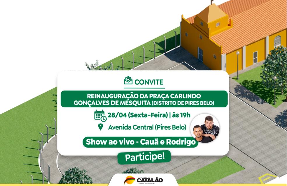 Praça do Distrito de Pires Belo será reinaugurada pela Prefeitura de Catalão nesta sexta-feira (28)